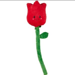 Red Plush Rose Dog Toy
